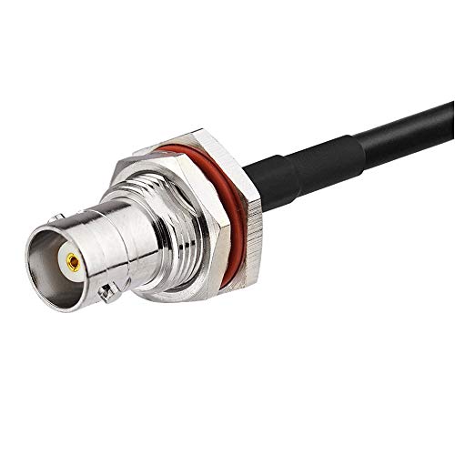 Eightwood BNC Female Bulkhead to BNC Male Right Angle RG58 Coax Cable 10ft - color: rg58 10 feet