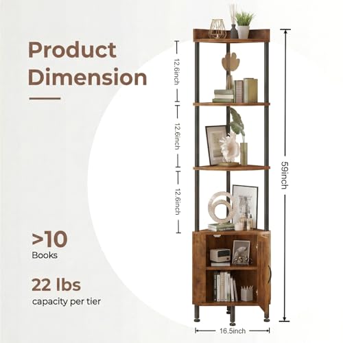 5-Tier Corner Shelf Stand Organizer for Small Space