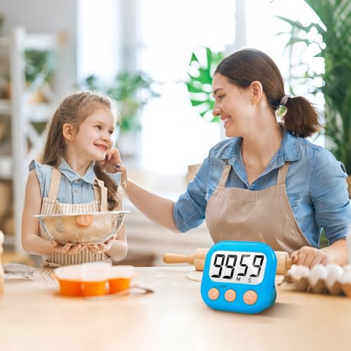 6 Pack Digital Kitchen Timer Small Classroom Timers for Kids Teachers (Blue&White) - color: Blue&white