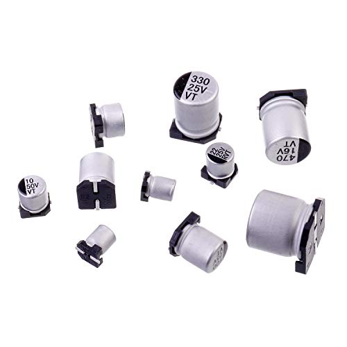 BOJACK 10 Values 180 Pcs 1uF ~ 1000uF SMD Aluminum Electrolytic Capacitors Assortment Kit