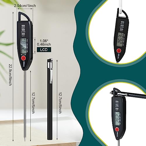 Copkim 6 Set Digital Food Thermometer Long Probe Instant,Black - color: Black