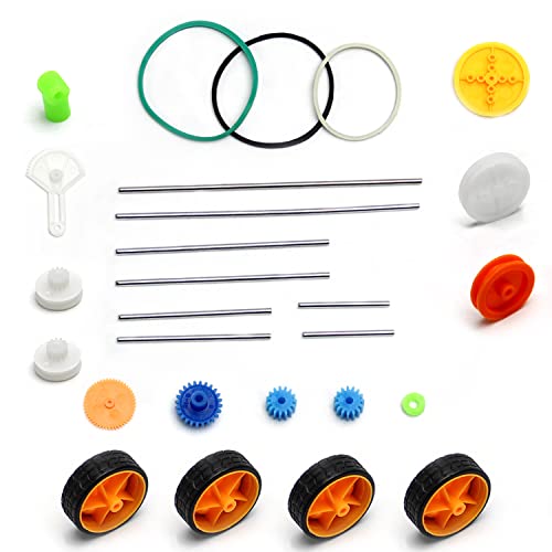 Fielect 78Pcs Plastic Gears Kit DC Motor Kit DIY Gear Assortment Accessories Set for Robot Various Axle Belt Bushings - color: 78pcs
