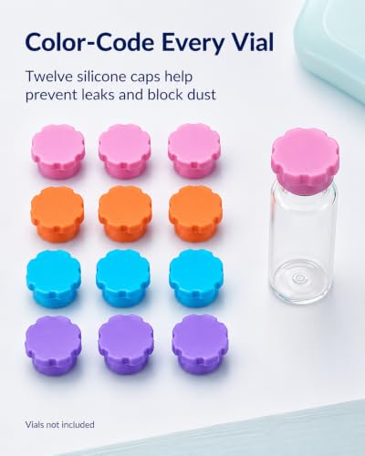 3 ml Peptide Vial Storage Case, 12-Slot Fridge Holder - color: Blue, size: 3ml*12slots-Cover