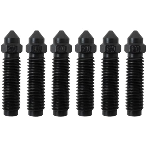 Professional 6-Pack 3D Printer Nozzles Stainless Steel Hardened Tip 0.2-0.8mm Assortment High Flow Hotend Compatible for Elegoo Printers