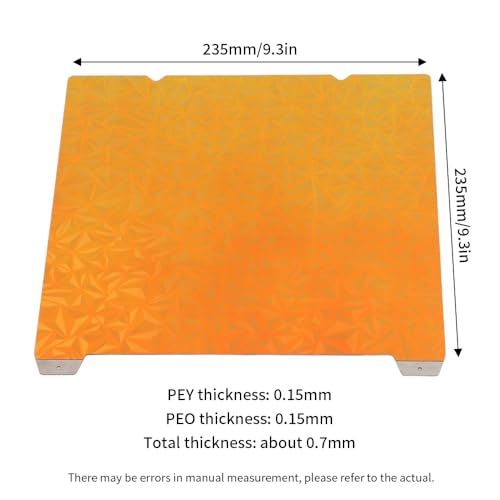 BORDSTRACT Double-Sided Build Plate, PEO Chameleon + PEY Spray Texture Spring Steel 235x235mm Without Soft Magnetic Base, Hot Bed Platform for S1/K1 3D Printer - style: PEO chameleon + PEY starry sky 235*235mm