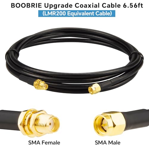 6.56ft Upgraded SMA Cables SMA Female to SMA Male Coaxial Cable LMR200 Equivalent 50 Ohm Low-Loss Coaxial Extension Cable for 3G 4G 5G 6G LTE ADS-B Ham GPS WiFi (Not for TV) - size: 6.56ft