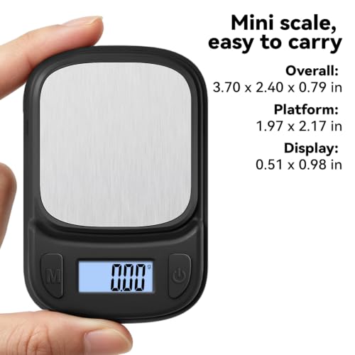 Fuzion Digital Pocket Gram Scale 500g x 0.01g, Mini Jewelry Scale ASTRO-500 - color: Black