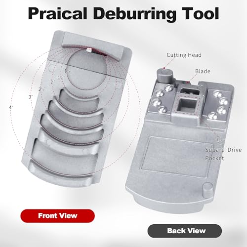 Deburring Tool for Plastic Pipe, Suitable for 6 Pipes Size from 1-1/4 to 4-Inch, Professional PVC Pipe Reamer, Deburring Tool for PVC chamfering Tool, PVC Chamfer Tool, Creates Smooth Chamfer