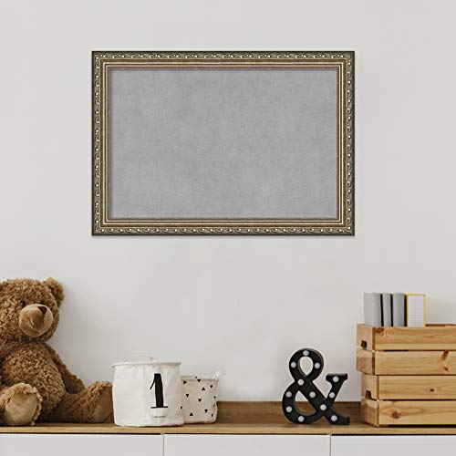 Amanti Art Silver Framed Magnetic Board, 20x14, Traditional Office Decor - size: 20"W x 14"H