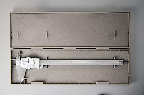Mitutoyo 505-746 Dial Caliper.001" Graduation, 0.1" per Revolution, 0-12" Range, 0.002" Accuracy, White Face