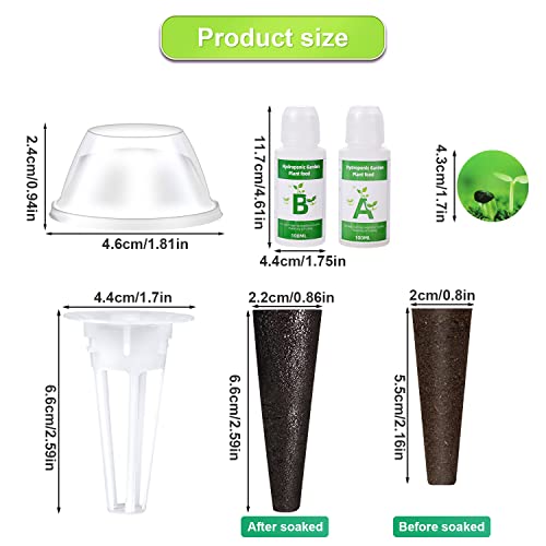 122pcs Seed Pod Kit, Hydroponics Garden Accessories for Aerogarden Growing System, Grow Anything Kit with 30 Grow Sponges, 30 Grow Baskets, 30 Grow Domes, 2 100ml Plant Food