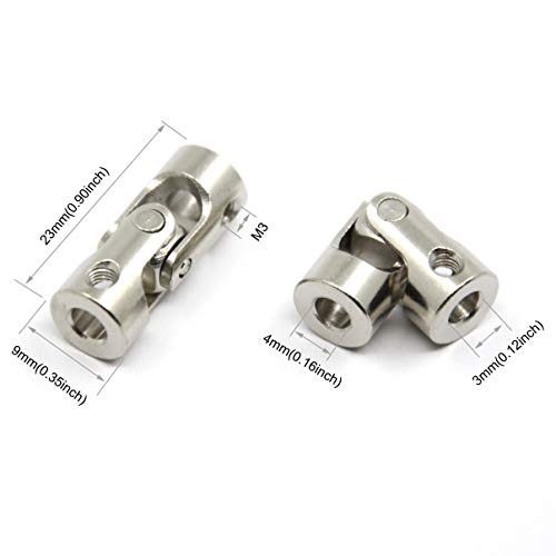 4 Pcs 3mm to 4mm Universal Joint Shaft Coupling for Motor - size: 3-4mm