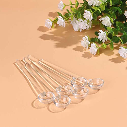 Demitasse Espresso Spoons, Mini Coffee Spoon, 4.33 Inches Glass Small Spoons for Tea, Stirring Rod Mixing Spoon, Set of 6 (clear 2) - color: clear 2