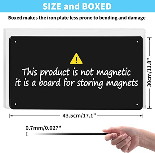 2Pack Magnetic Board,17.1" x 11.8" Magnet Display,for Magnets and Bulletin Board,Suitable for Wall, Refrigerator, Compartment, Cabinet etc,Comes with Dual Lock Tape for Easy Hanging (Black - color: Black, size: 17.1"W x 11.8"H - 2 Pack