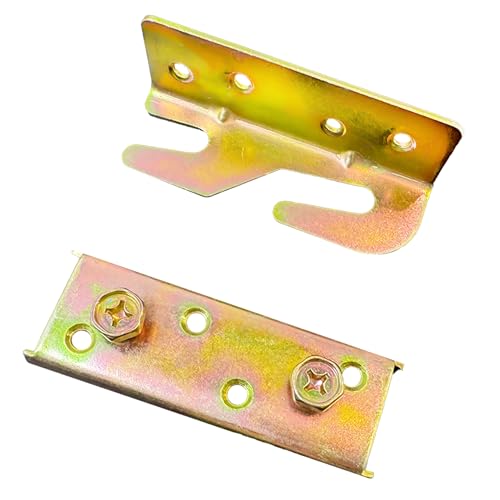 Bed Rail Brackets, Bed Frame Bracket Connectors for Wooden Beds Heavy Duty Non-Mortise Bracket Fasteners Bed Rail Fittings Set of 4 Screws Included - color: Galvanized, size: 3.6''x1.3''