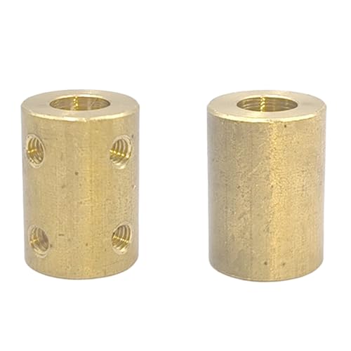 5Pcs 8mm to 10mm Brass Rigid Motor Shaft Coupling Coupler Transmission Connector Sleeve Adapter for RC Boat Car Airplane 3D Printers - size: 8mm to 10mm