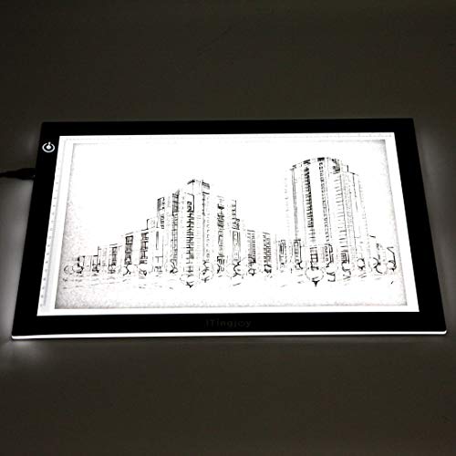 ME456 A4 LED Light Box 14" Light Pad USB Power Light Table for Tracing, - style: 14" Black (USB Powered)