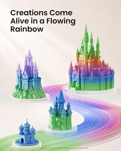 Gradient Rainbow Silk PLA, Pre-Dried Filament with Reusable Spool - color: Silk Rainbow With Spool, size: With Spool