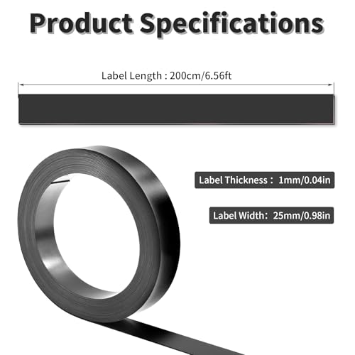 25mm x 2000mm Dry Erase Magnetic Strip, Black - size: 2m Black