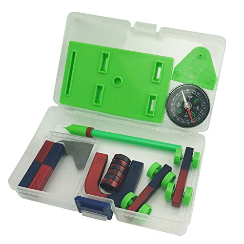 EUDAX Labs Junior Science Magnet Set for Education Science Experiment Tools Icluding Bar/Ring/Horseshoe/Compass Magnets (Pack of 2) - size: 1.97 inches (Pack of 2)