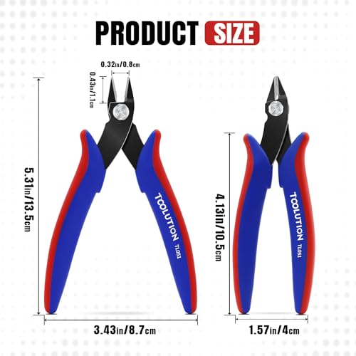 2 Pack Flush Wire Cutters - Small Diagonal Cut Pliers Snips - color: 5"- 2 Pack
