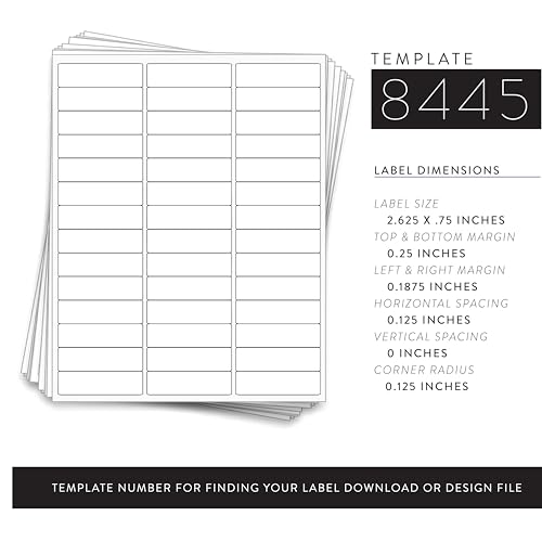 420 Labels for 5 ml Bottles, 2.6 x 0.75 in., Waterproof White for Inkjet