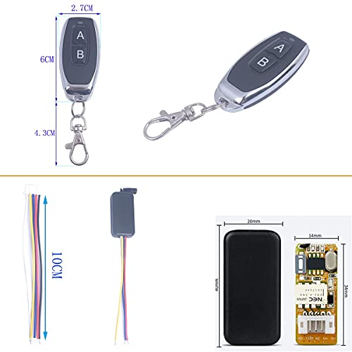 Micro Wireless Relay Switch,Latching 433MHz RF DC 3.3-12V 5V - color: Latching 433MHz