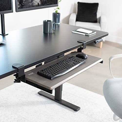 VIVO Large Clamp-on Computer Keyboard and Mouse Under Desk Slider Tray, 27 x 11 inch Pull Out Platform Drawer, Gray, MOUNT-KB05GY - color: Gray, size: 27 inch