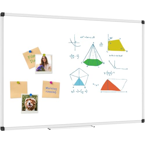 XBoard Large Magnetic Whiteboard 60 x 40 Inch, Dry Erase Board for Wall with Marker Tray | Aluminum Frame Message Presentation Board for Office School Homeschool - size: 60"W x 40"H