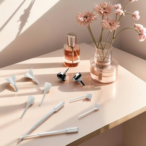 10Pcs Mini Funnels Sets, Aluminium Plastic Small Funnels with Mini Plastic Dropper Pipette Dispenser for Filling Small Bottles, Cosmetics, Crafts, Sand, Essential Oils