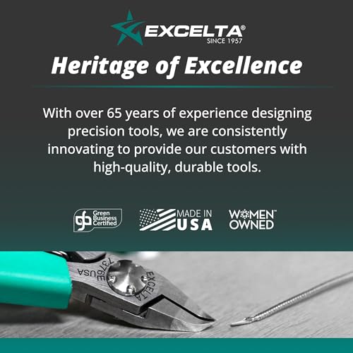 Excelta Precision Tweezer, Straight Tapered Ultra Fine Point - size: Straight Tapered Tips, style: Ergonomic Grip, Anti-Magnetic SS