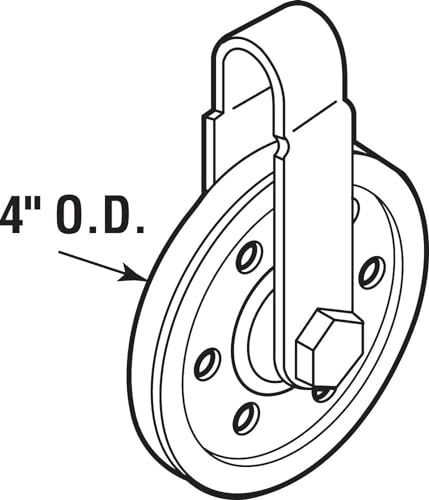 4" Garage Door Pulley, 1/8" - 400LB Load, with Heavy Duty Sheave Pulley, Clevis Fork, Bolts and Nuts | Pulley Replacement for Garage Door Extension Spring Systems (4-Pack) - size: 4 Pack