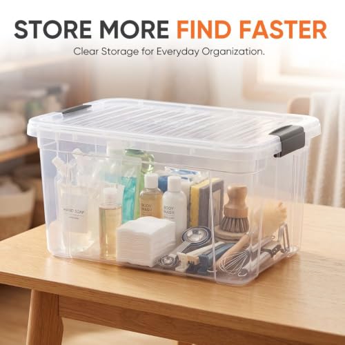 Superio 11 Quart Clear Plastic Storage Boxes with Lids, Stackable Organizer Containers, BPA-Free Storage Bins for Home, Office, School & Dorm, 1 Pack - size: 11 Quart