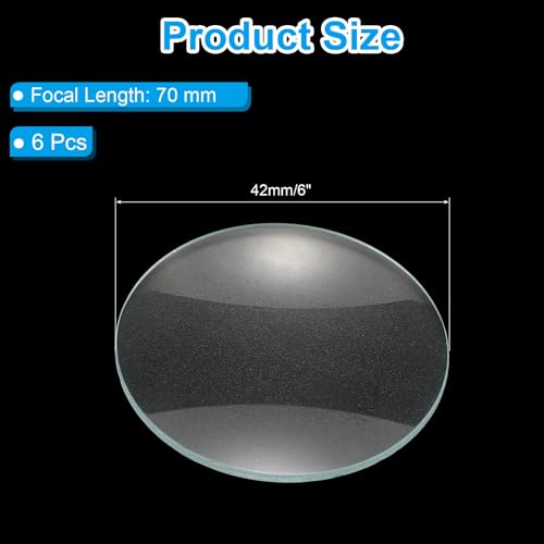 PATIKIL Concave Lens 70mm Focal Length 42mm (1.7") Diameter Round Lens Cyan - size: 1.7inch
