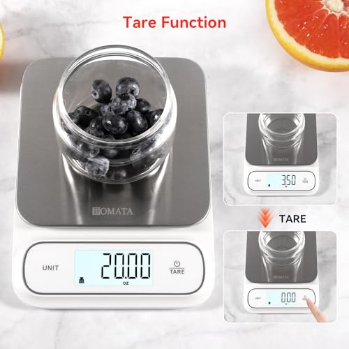 BOMATA Waterproof IPX6 Kitchen Scale with 0.1 g/0.01 oz High Precision - color: White