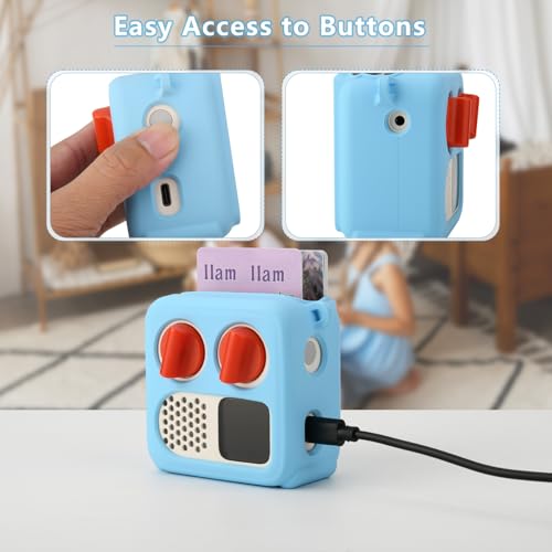 Silicone Case Cover for Yoto Mini (2024 Edition), Travel Carrying Case with Adjustable Shoulder Strap Protective Cover for Yoto Mini Player (Sky Blue) - color: Sky Blue