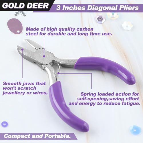 Mini Diagonal Pliers 3 Inches Wire Cutters Small Side Cutter Mini Jewelry Pliers High Hardness Wire Cable Snips Flush Cutter Snips Tools For Wire Wrapping Bending Cutting Snipping - style: Diagonal Pliers