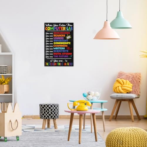 When You Enter Computer Class Poster, 16x24, Classroom Decor, No Frame - color: PC3