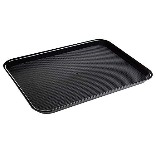 Eslite Rectangular Plastic Serving Trays, Black, Set of 6 - color: Black