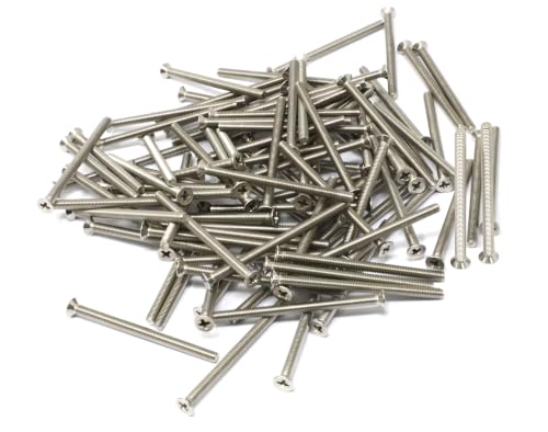 iexcell 100 Pcs M3 x 45mm Thread Pitch 0.5 mm Stainless Steel 304 Phillips Drive Flat Head Countersunk Screws Bolts, Bright Finish - size: M3 x 45mm