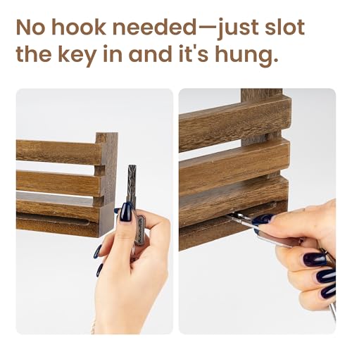 AELS Solid Walnut Wall Mounted Key Holder with Acrylic Vase & Mail Organizer, Wooden Entryway Key Rack with 5.9" Test Tube Vase, Decorative Key Hanger with Slot for Keys and Letters, Brown, Gift Idea - color: Walnut