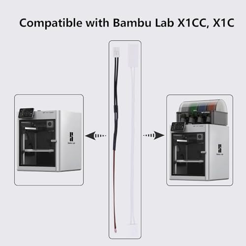 2 Pack Ceramic Heater and Thermistor for X1, 3D Printer Accessories 24V 48W Ceramic Heater 300℃ High Temperature Thermistor and Fixing Clip for Bambu Lab X1/X1C - style: X1/X1C