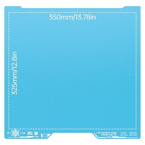 BIQU CryoGrip Pro Frostbite Build Plate for Bambu-Lab H2D H2S 3D Printers - color: Frostbite-Blue, size: 346*355MM-H2D/S, style: Frostbite