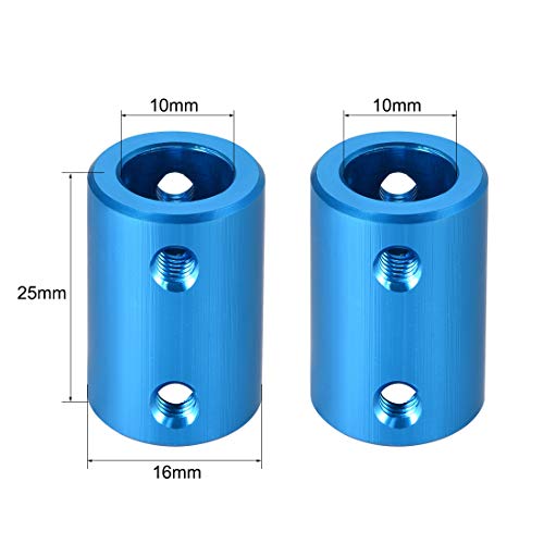 uxcell 10mm to 10mm Bore Rigid Coupling Set Screw L25XD16 Aluminum Alloy,Shaft Coupler Connector,Motor Accessories,Blue - size: 10mm to 10mm