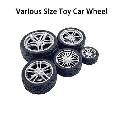 8PCS Toy Car Wheel RC Car Rubber Tire Wheel with Metal Shaft Axles for RC Car Truck DIY Model Toy Building Projects (3x48mm) - style: 3x48mm