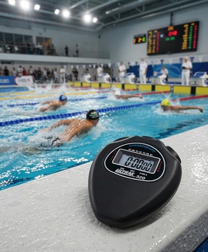ULTRAK 320 Digital Stopwatch – Cumulative Split Timing, Large Display, 24 Hour Timer, Clock & Alarm, Lightweight Stopwatch for Coaches, PE, Fitness & Everyday Use