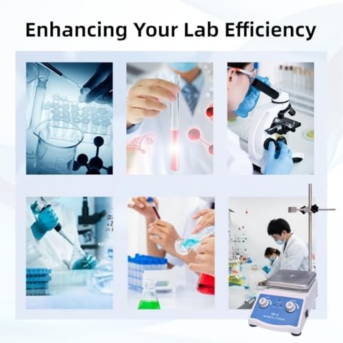 SYLPHID SH-2 Magnetic Stirrer Hot Plate, 536°F/280℃ Max Lab Hotplate Mixer with 2600 RPM Stir Plate, Includes Electronic Probe Thermometer, Fuse, Stir Bar,Support Stand&a Pair of Nitrile Gloves