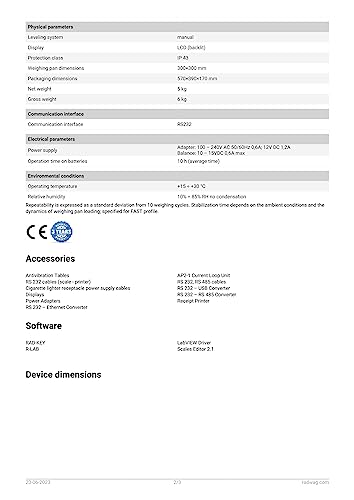 WLC 30/F1/R Precision Balance 30 kg x 0.5 g - size: 30kg x 0.5g, style: Standard Attached Indicator