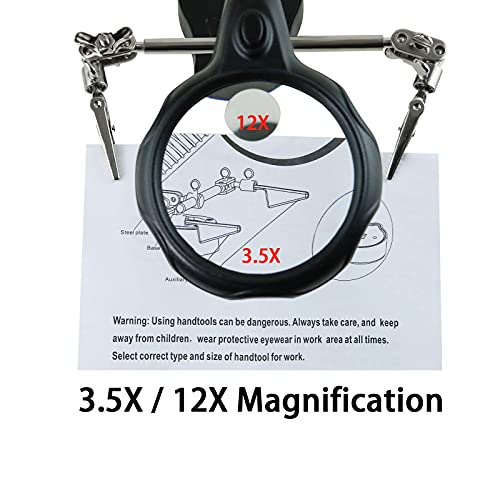 Helping Hands Soldering Station, LED-lit Magnifying Glass Alligator Clips