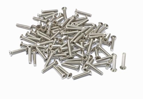 iexcell 100 Pcs M3 x 16mm Thread Pitch 0.5 mm Stainless Steel 304 Phillips Drive Flat Head Countersunk Screws Bolts Kit - size: M3 x 16mm